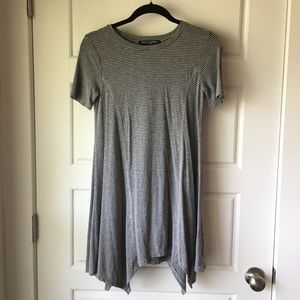 Gray and Black Striped Top